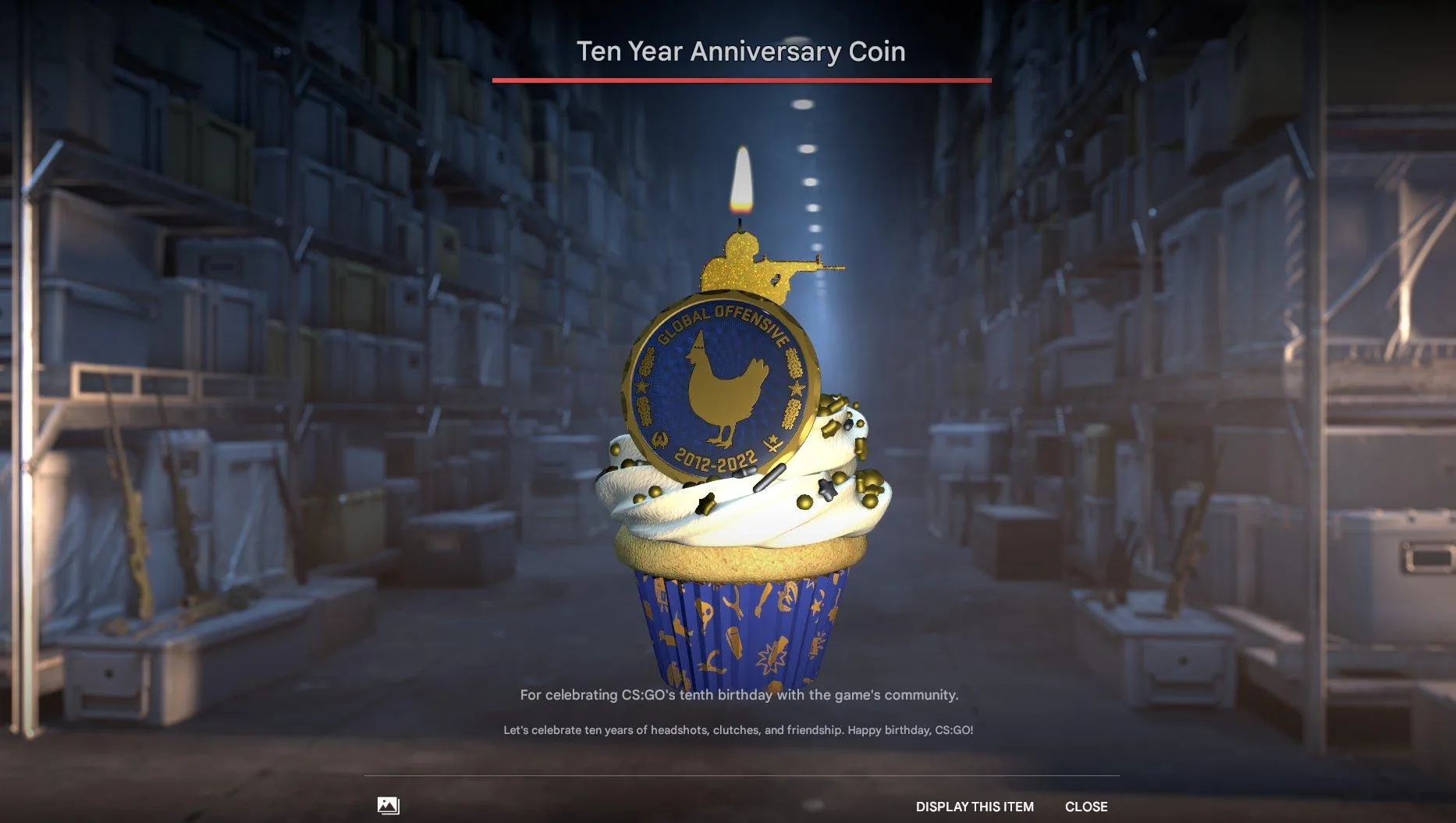 CS184 Prime, 482 Hours, 6 Medals, Rank 35, Steam Level 17, 10-Year Anniversary Coin, 5-Year Coin, Global Offensive Medal 